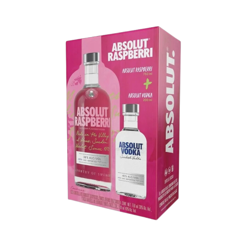 Vodka Absolut Raspberri 750 ml. + Absolut 200 ml.